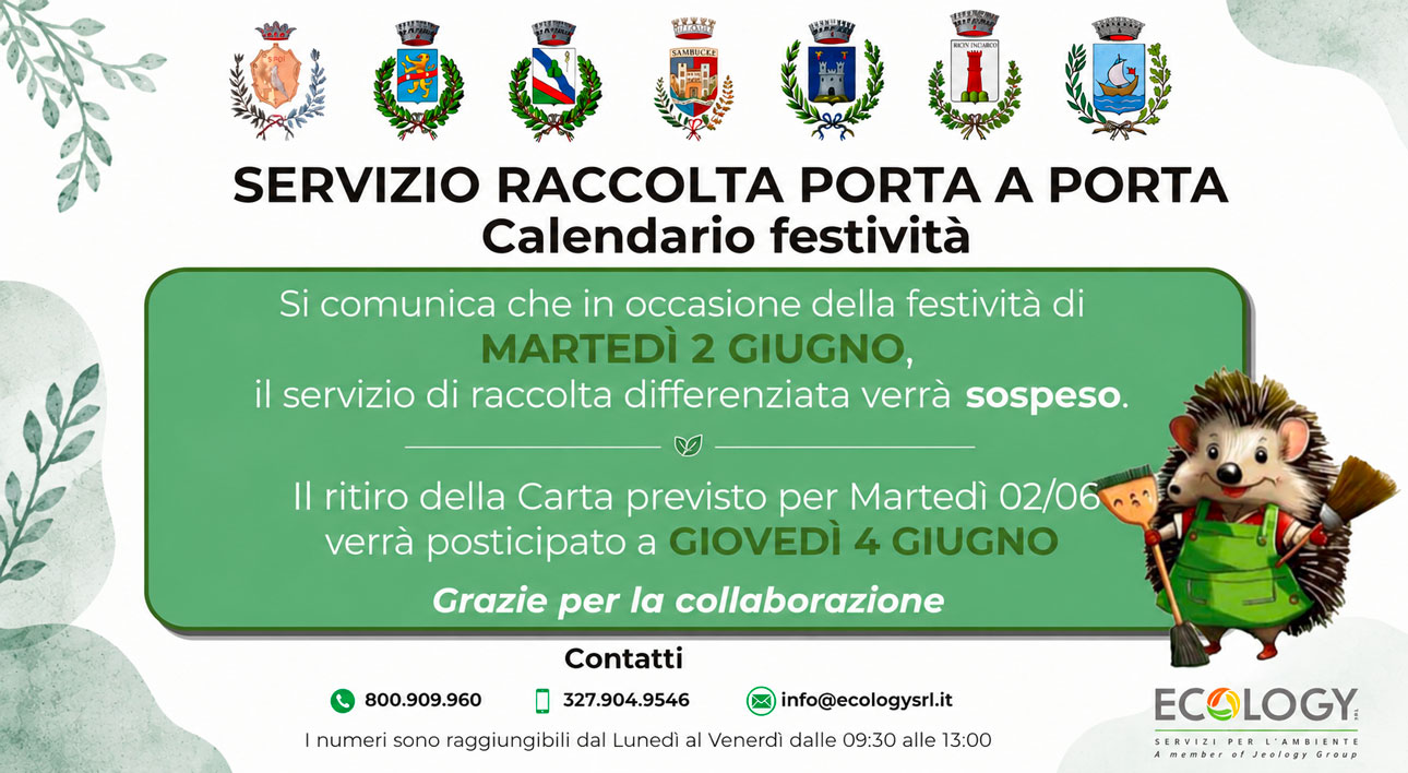 Cover servizio raccolta Pisoniano